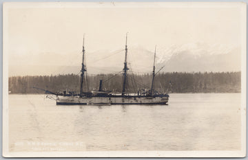 HMS 'Egeria' Ship Comox BC British Columbia Postcard