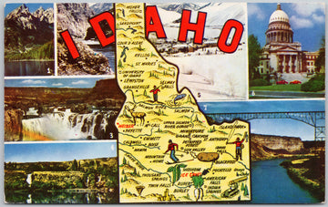 Idaho State Map Postcard