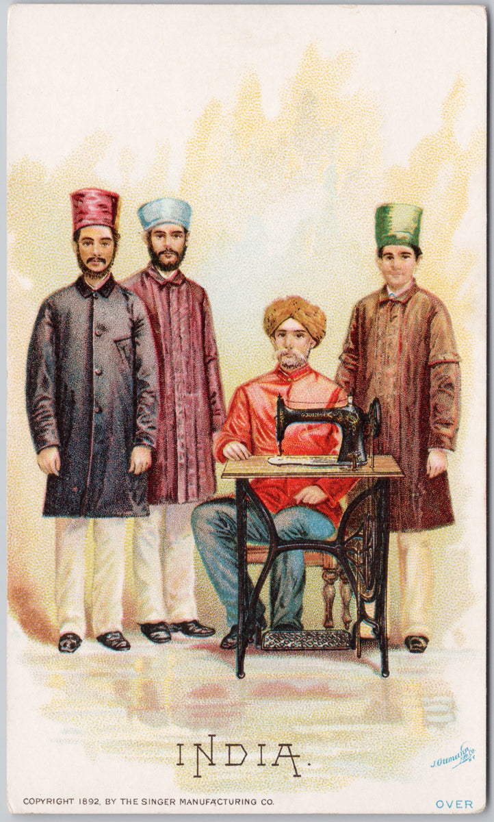 India Singer Manufacturing Co Sewing Machine Advertising Ottmann Trade Card 