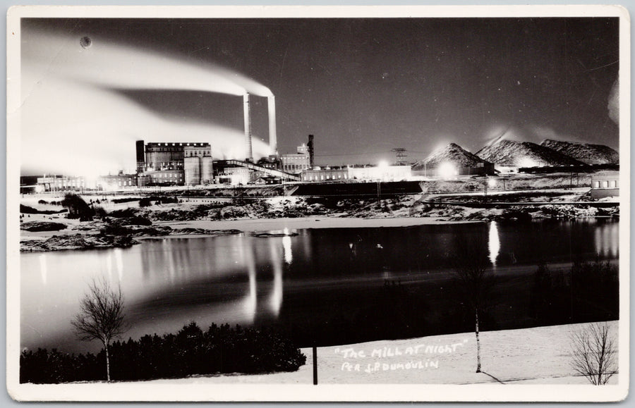 The Mill at Night Kapuskasing Ontario Postcard 