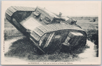 La Pompelle Tank la Route de Chalons Reims France Postcard 