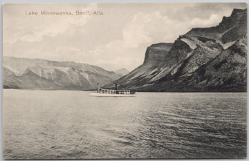 Tourist Boat on Lake Minnewanka Banff Alberta AB Canada #10005 Byron Harmon Postcard 