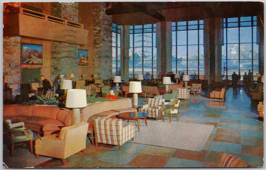 Main Lounge Jackson Lake Lodge Wyoming Postcard 