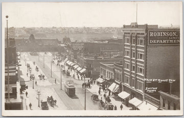 Main Street Moose Jaw SK 1915 Sutton RPPC Postcard