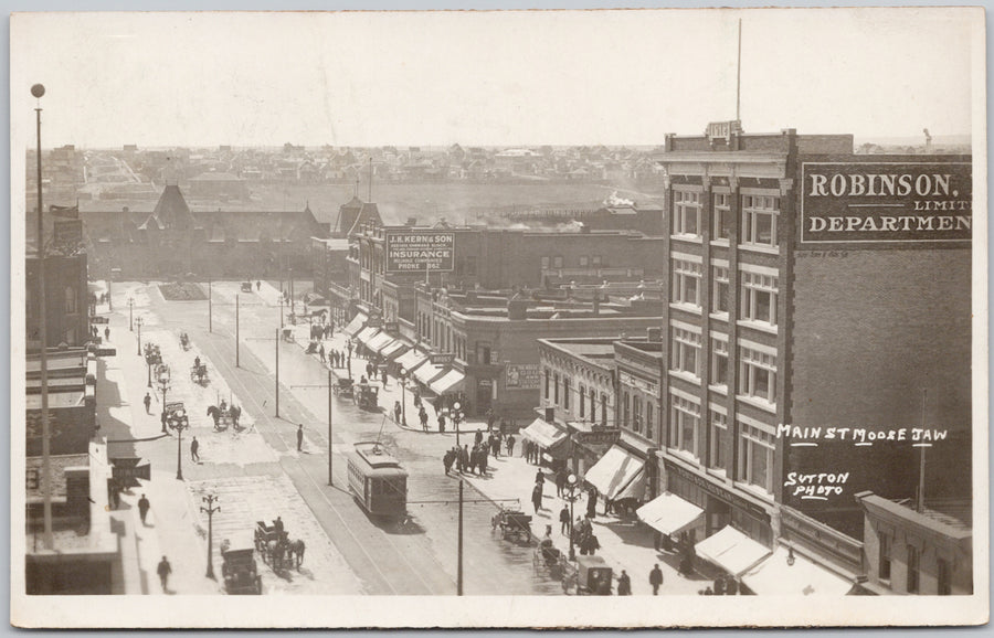 Main Street Moose Jaw SK 1915 Sutton RPPC Postcard