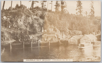 Marble Bay Wharf Texada Island BC Vananda Postcard 