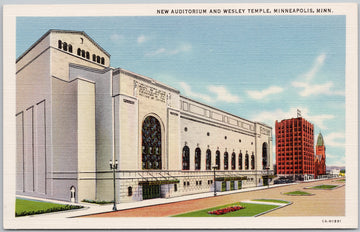 Minneapolis Minnesota Auditorium Wesley Temple Postcard 