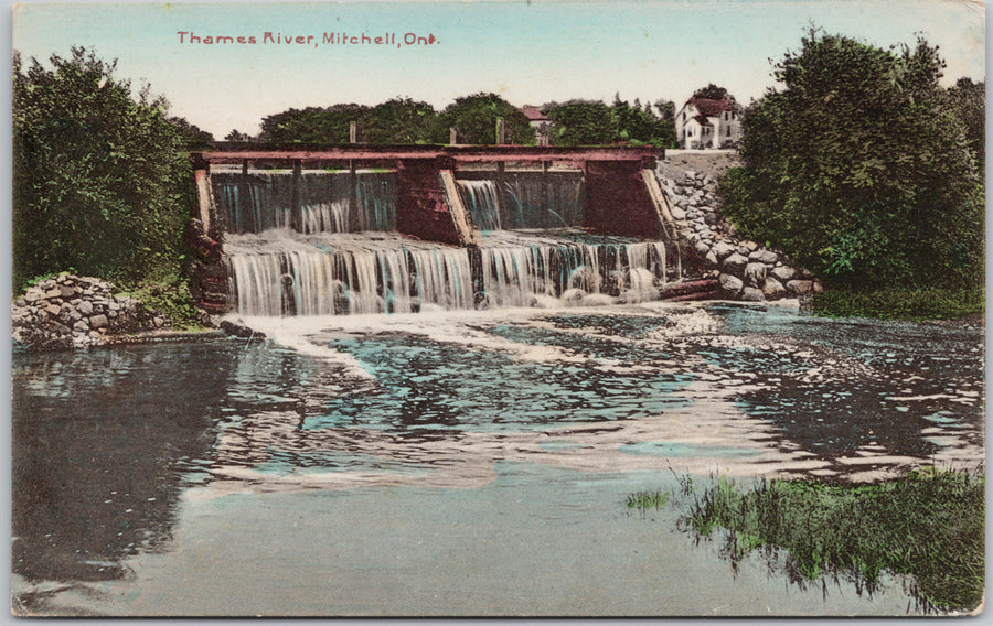 Mitchell Ontario Thames River  Postcard