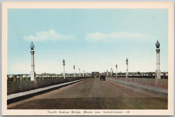 Moose Jaw SK Fourth Avenue Bridge Postcard 