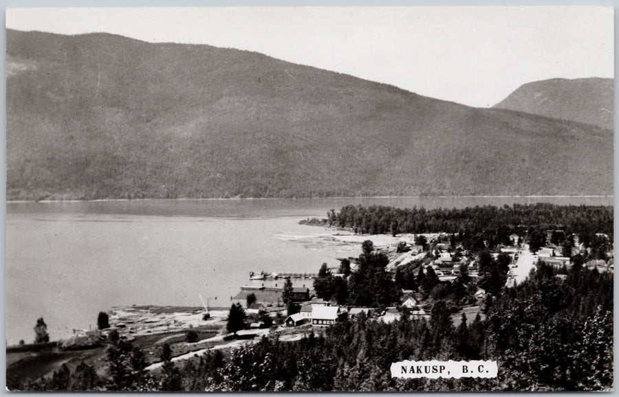 Nakusp BC Upper Arrow Lake Kootenay Region British Columbia Canada RPPC Postcard 