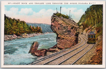 Niagara Falls Ontario Giant Rock and Trolley Gorge Route ON Postcard 