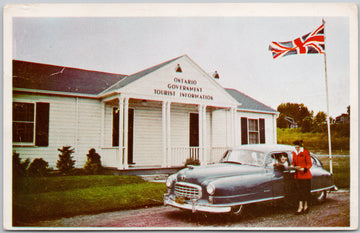 Ontario Government Tourist Information Canada USA Border 1953 Postcard