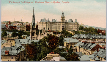 Parliament Buildings & Chalmers Church Quebec City QC Unused Postcard