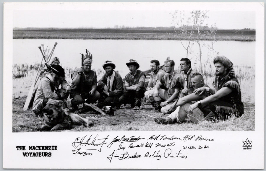 Pouce Coupe BC Mackenzie Voyageurs to Montreal Expo by Canoe Dog Adolf Ikert 1967 RPPC Postcard