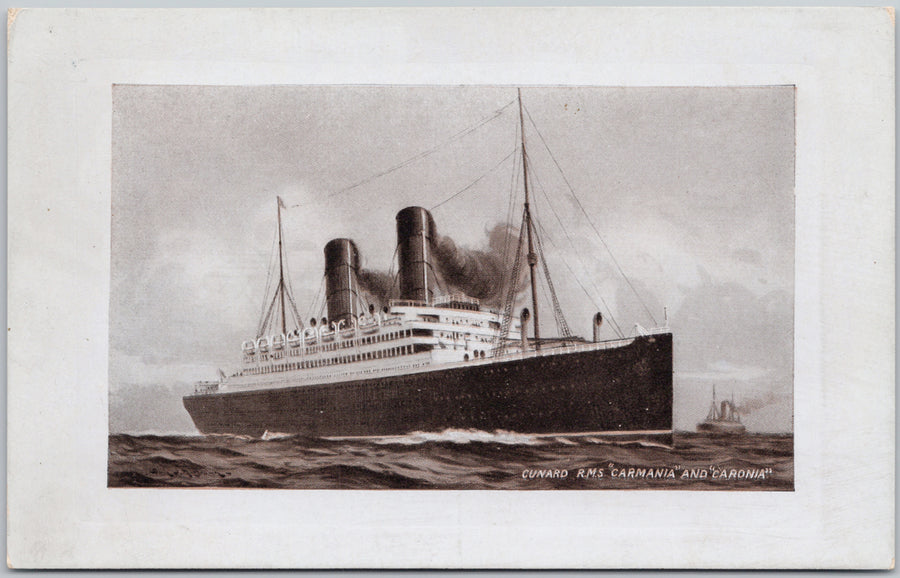 RMS 'Carmania' and 'Carona' Cunard Line Passenger Ship Unused Postcard