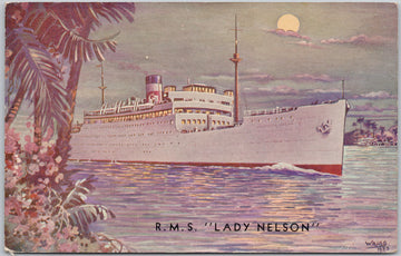 RMS 'Lady Nelson' Canadian National Steamships Ship Wrigg Postcard 