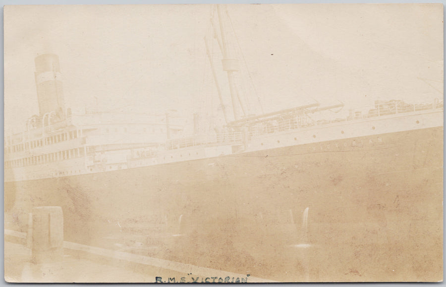 RMS 'Victorian' Passenger Ship Allan Line Postcard 