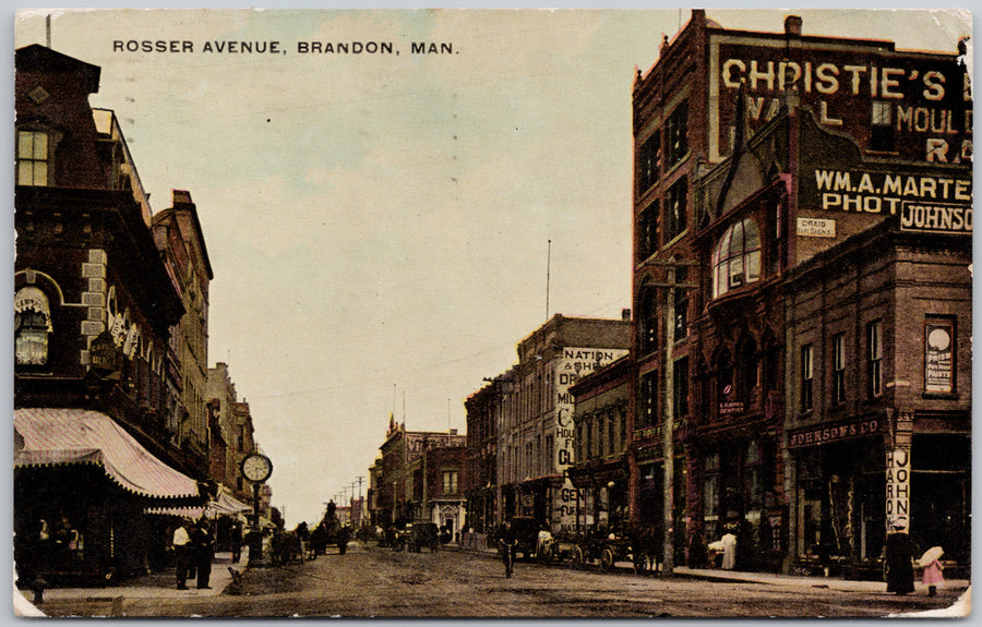 Rosser Avenue Brandon Manitoba Postcard