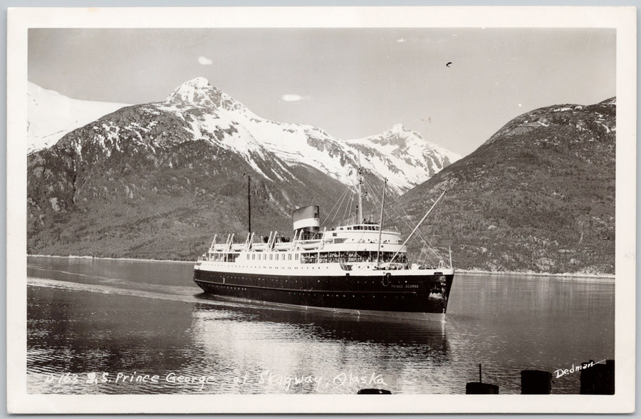 SS 'Prince George' Ship Skagway Alaska AK Dedman RPPC Postcard 