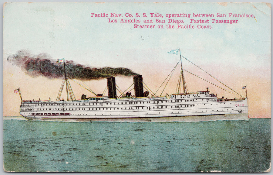 SS Yale SHip Steamship California CA Postcard