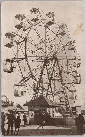 Scenic Ferris Wheel 1909 Seattle Alaska Yukon Pacific Expo AYPE WA Washington Postcard