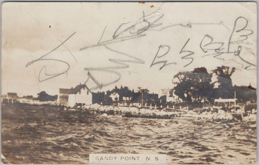 Shelburne County Nova Scotia Sandy Point Waterfront RP 1910s Postcard 