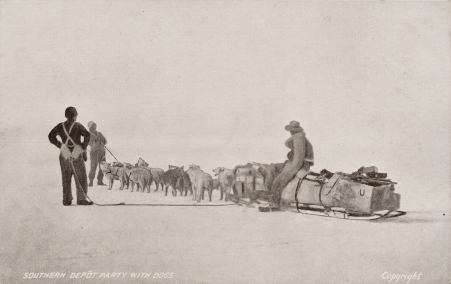 Antarctic Shackleton Expedition 1907 Southern Depot Party Postcard