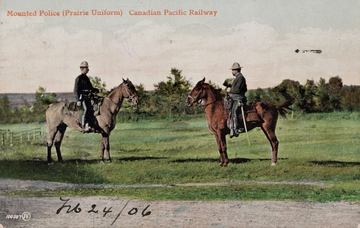 Canadian Mounted Police Prairie Uniforms NWMP Western Canada Postcard 