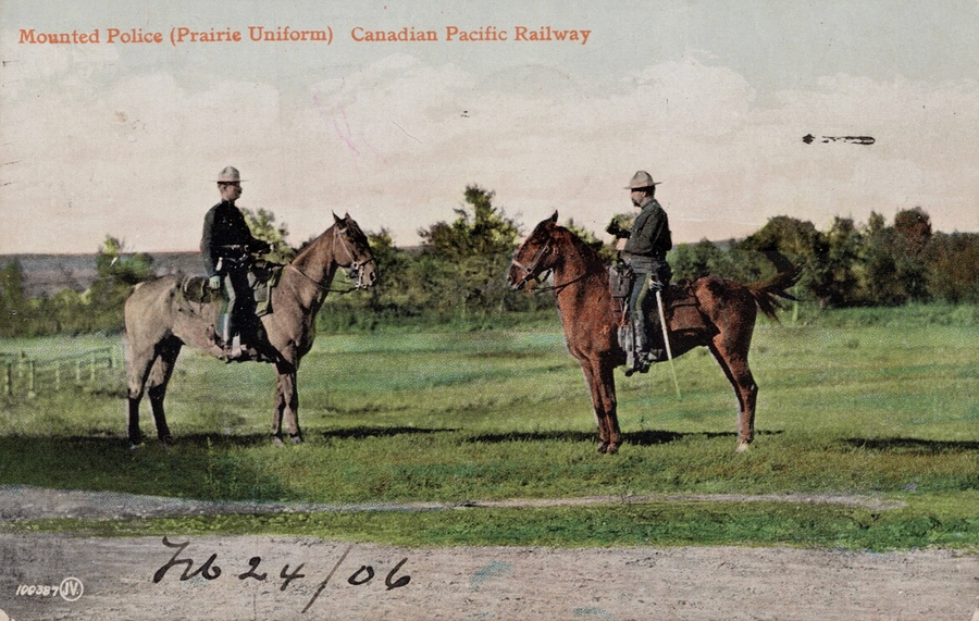 Canadian Mounted Police Prairie Uniforms NWMP Western Canada Postcard 