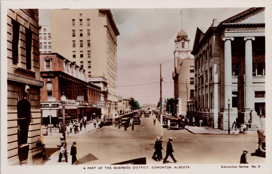Edmonton Alberta Part of Business District  Postcard 