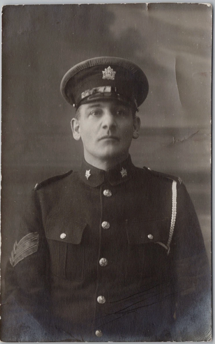 Portrait of Canadian Soldier Military Canada Unused RPPC Postcard