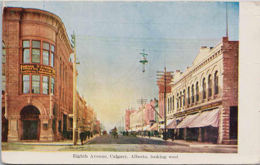 Eight Avenue Calgary Alberta Looking West c1906 Lorne Wilson Postcard 
