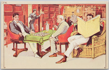 Smoking Lounge Red Star Line Steamer Menominee Postcard 