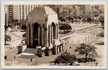 Sydney Australia Hyde Park from Liverpool St. Postcard 