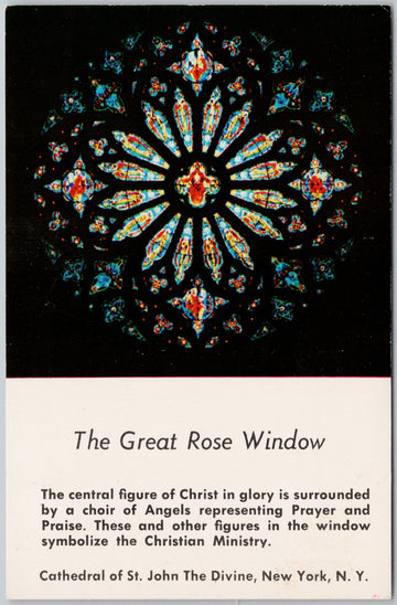 The Great Rose Window Cathedral of St. John The Divine New York NY Postcard 