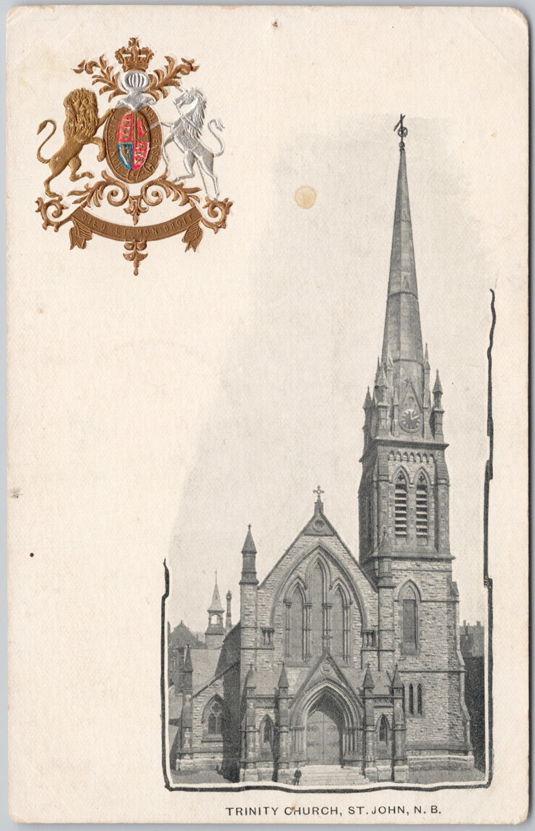 Trinity Church St. John NB New Brunswick Canada Patriotic Postcard 