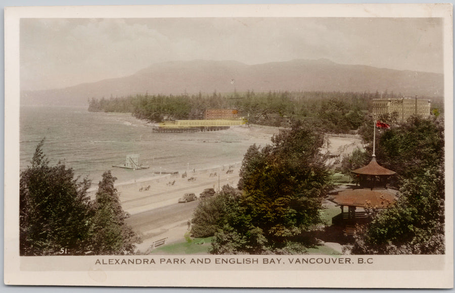 Vancouver BC Alexandra Park English Bay  Postcard 