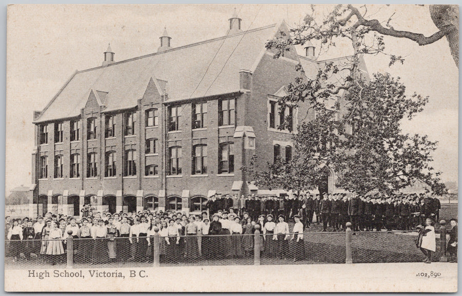 Victoria BC High School Students Boys & Girls also Victoria College (McGill Affiliate) Vancouver Island British Columbia Postcard 