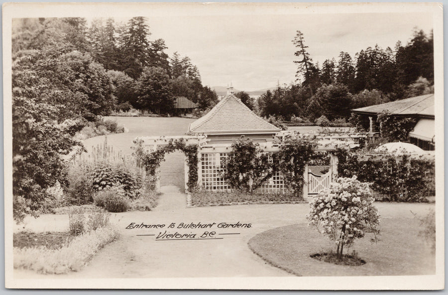 Victoria BC Entrance to Butchart Gardens  Postcard