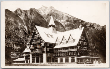 Waterton Alberta Prince of Wales Hotel AB Alta Canada Cross Studios RPPC Postcard 