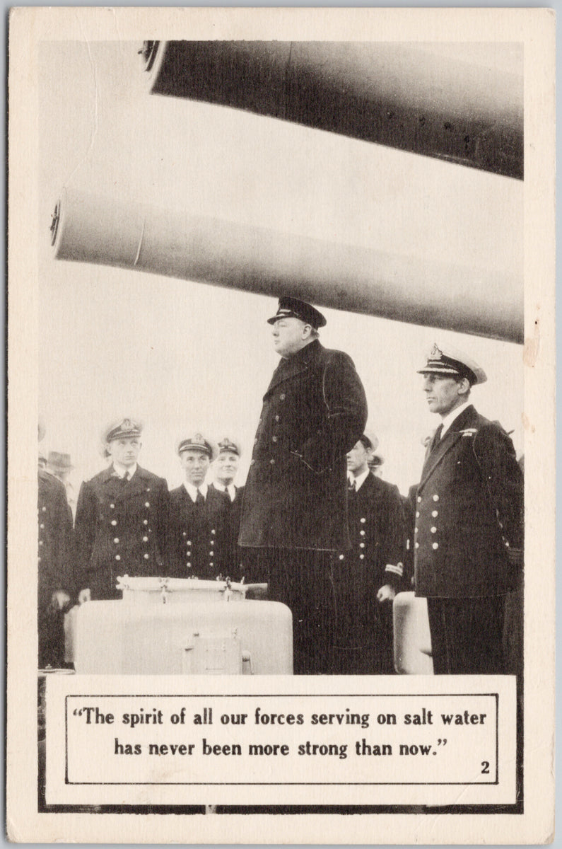 Winston Churchill on HMS Exeter Plymouth UK Postcard