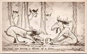 Moose Deer Squirrel 'Boys Are Having Moose Of A Time' 
