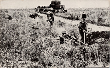 Whippet Tank in Action France WW1  Postcard