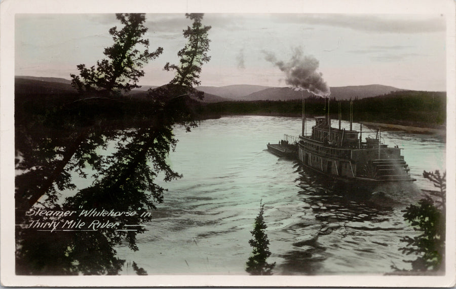 Steamer 'Whitehorse' Thirty Mile River YT Yukon Gowen Sutton RPPC Postcard S1