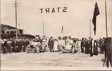 Brighton Motor Trials July 1905 England Start Line Car Auto Racing Unused Mezzotint Postcard S1