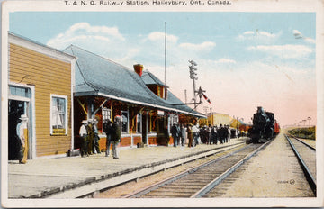 Haileybury Ontario Railway Station T & NO Railway Depot Train Unused Postcard S1