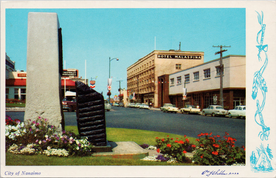 Nanaimo BC Hotel Malaspina Postcard 