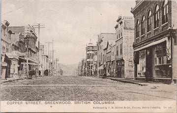 Copper Street Greenwood BC c1906 Postcard