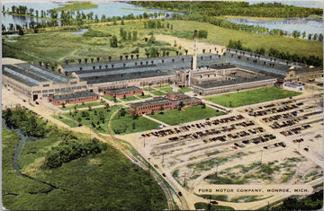 Ford Motor Co Monroe MI Plant Michigan Aerial View Unused Postcard S1