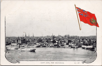 Saint John NB New Brunswick Patriotic Flag No. 18 Unused Postcard S2